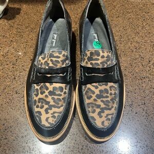 Paul Green leopard Print Loafers with Black Trim